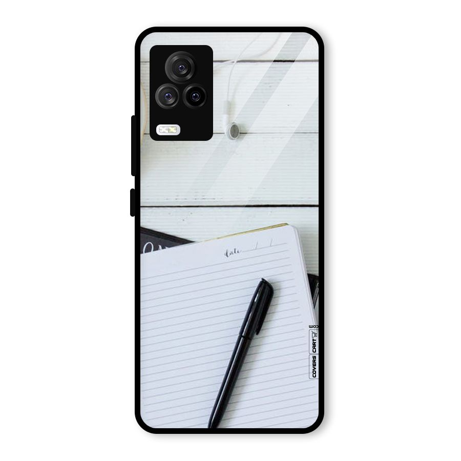 Headphones Notes Glass Back Case for Vivo iQOO 7 Legend 5G