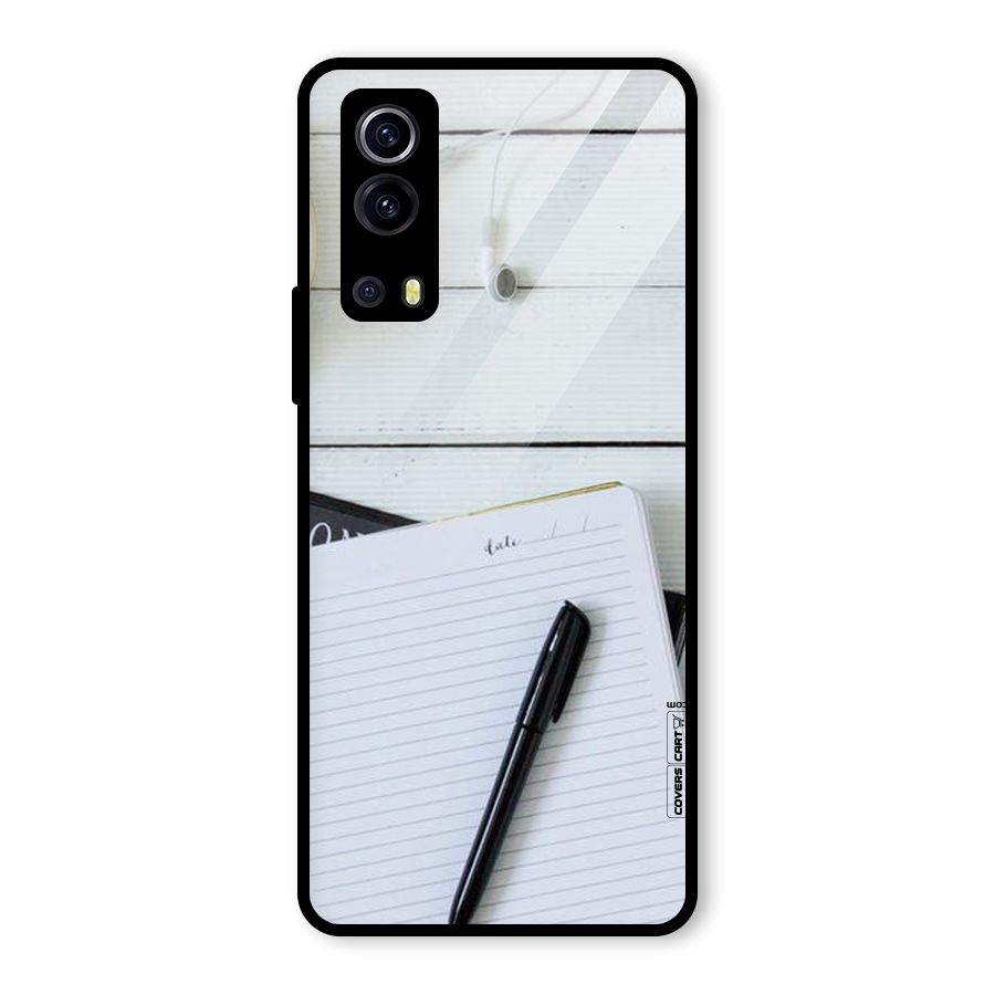 Headphones Notes Glass Back Case for Vivo iQOO Z3