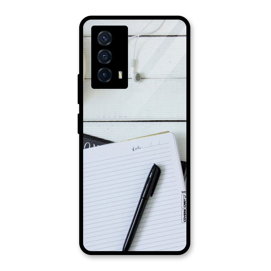 Headphones Notes Glass Back Case for Vivo iQOO Z5