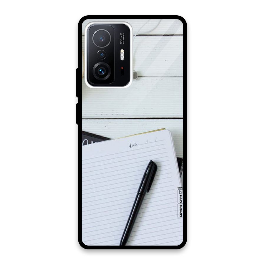Headphones Notes Glass Back Case for Xiaomi 11T Pro
