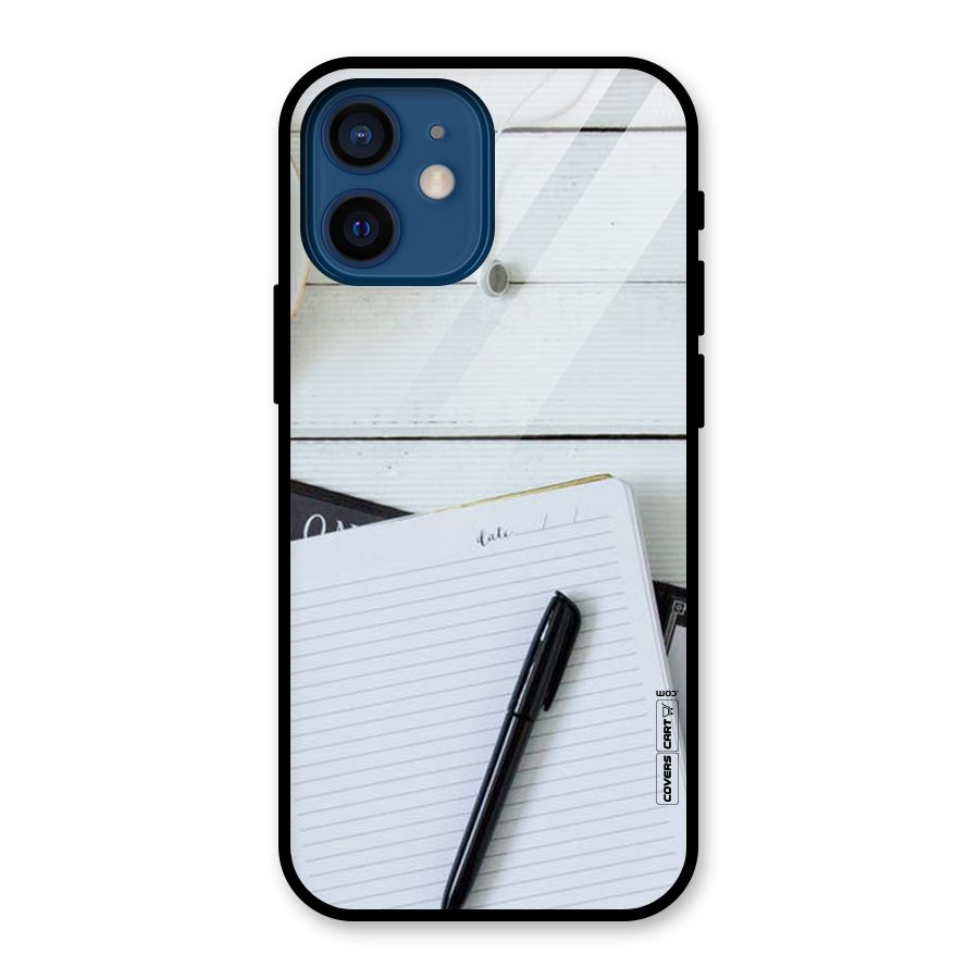 Headphones Notes Glass Back Case for iPhone 12 Mini