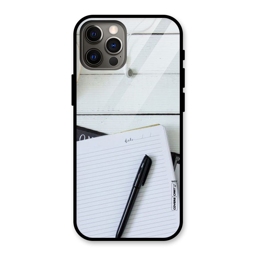 Headphones Notes Glass Back Case for iPhone 12 Pro