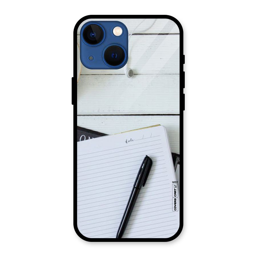 Headphones Notes Glass Back Case for iPhone 13 Mini