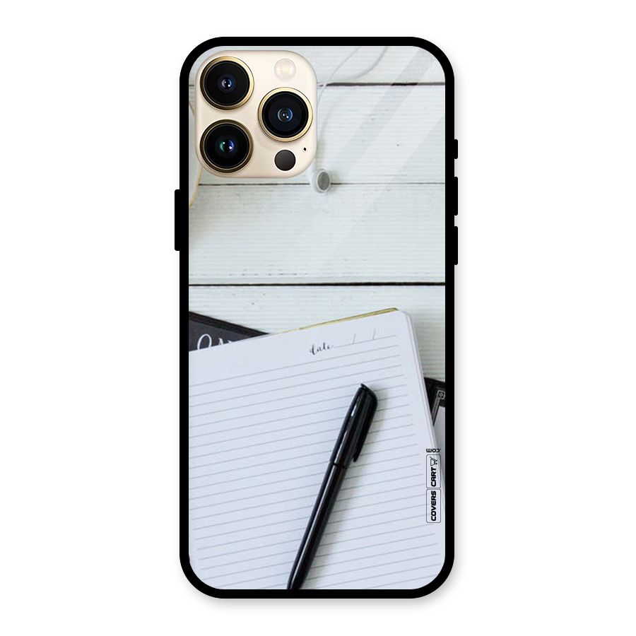Headphones Notes Glass Back Case for iPhone 13 Pro Max