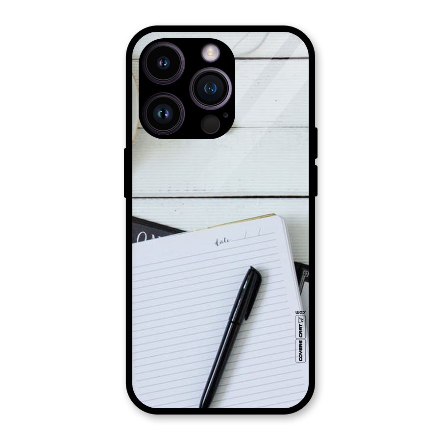 Headphones Notes Glass Back Case for iPhone 14 Pro