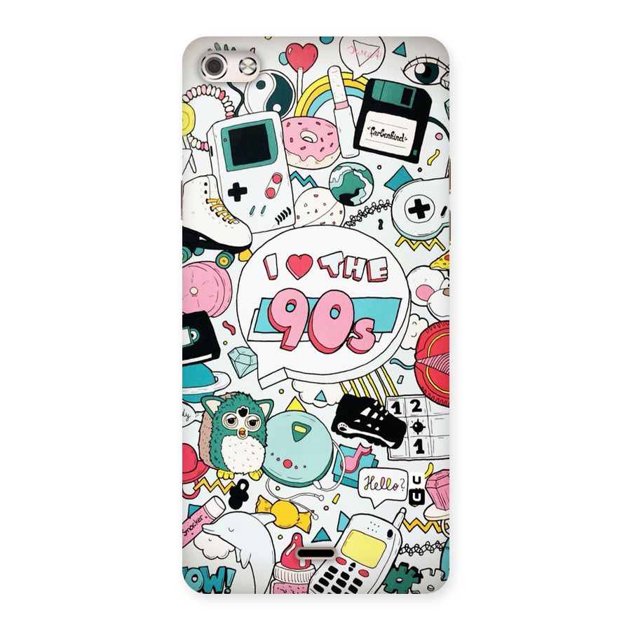 Heart 90s Back Case for Micromax Canvas Silver 5