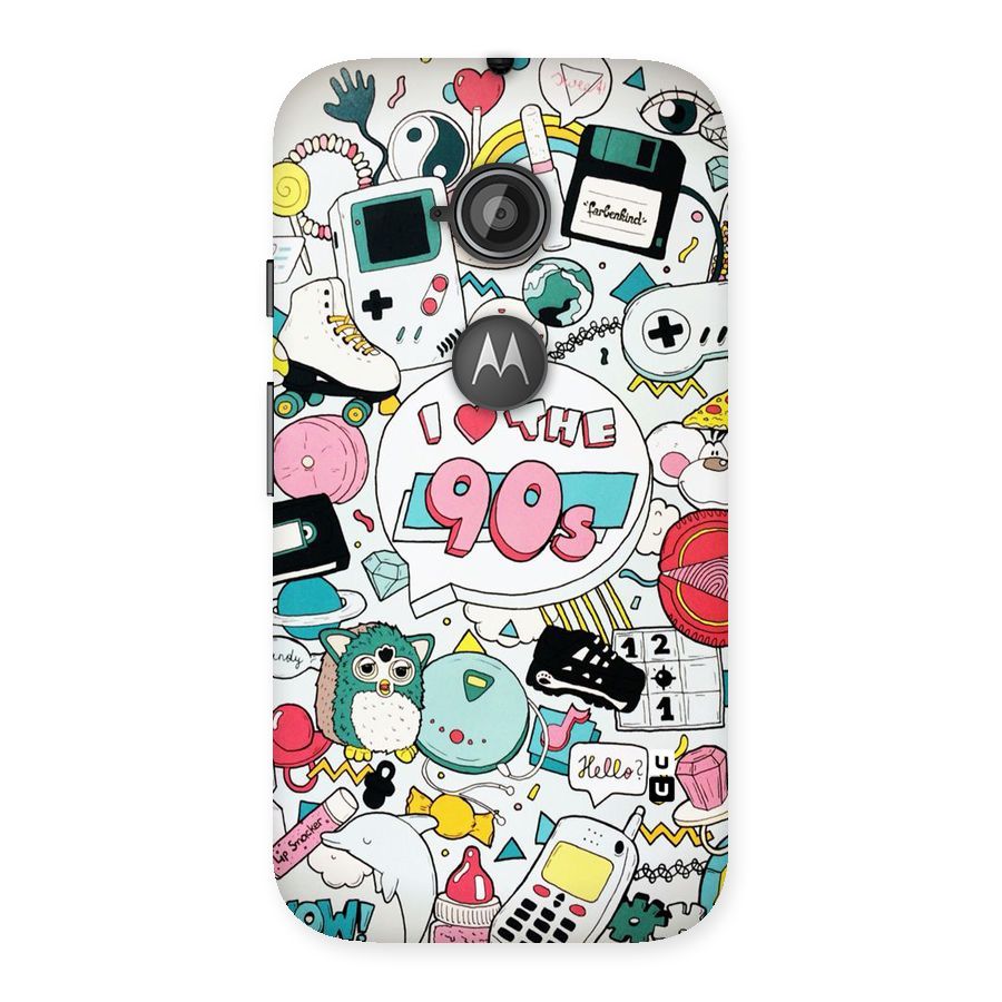 Heart 90s Back Case for Moto E 2nd Gen