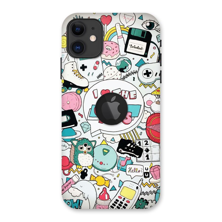 Heart 90s Back Case for iPhone 11 Logo Cut
