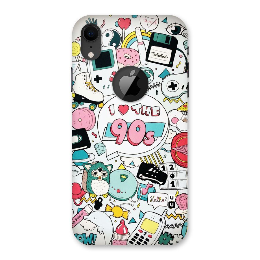 Heart 90s Back Case for iPhone XR Logo Cut