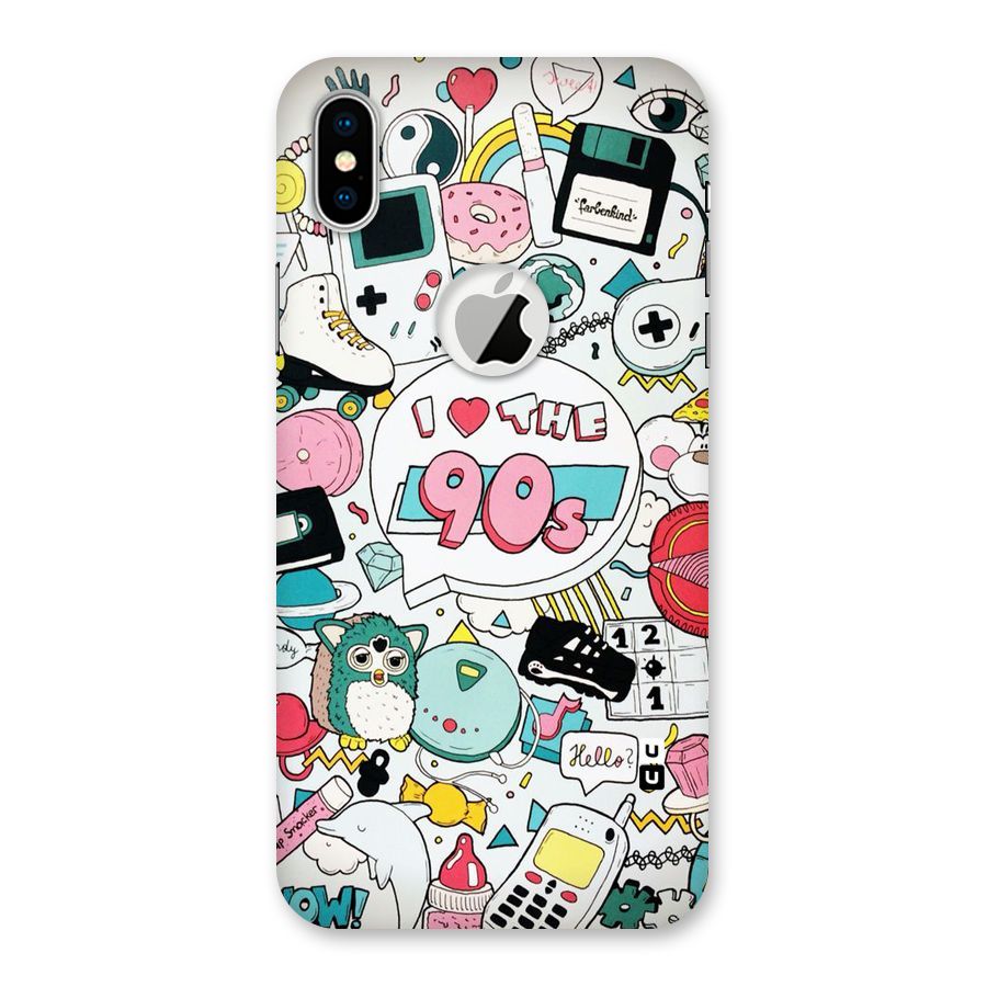 Heart 90s Back Case for iPhone XS Logo Cut