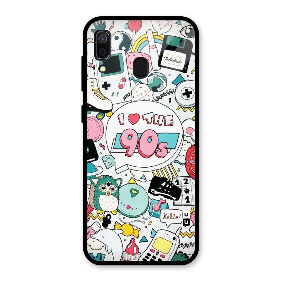 Heart 90s Glass Back Case for Galaxy A30