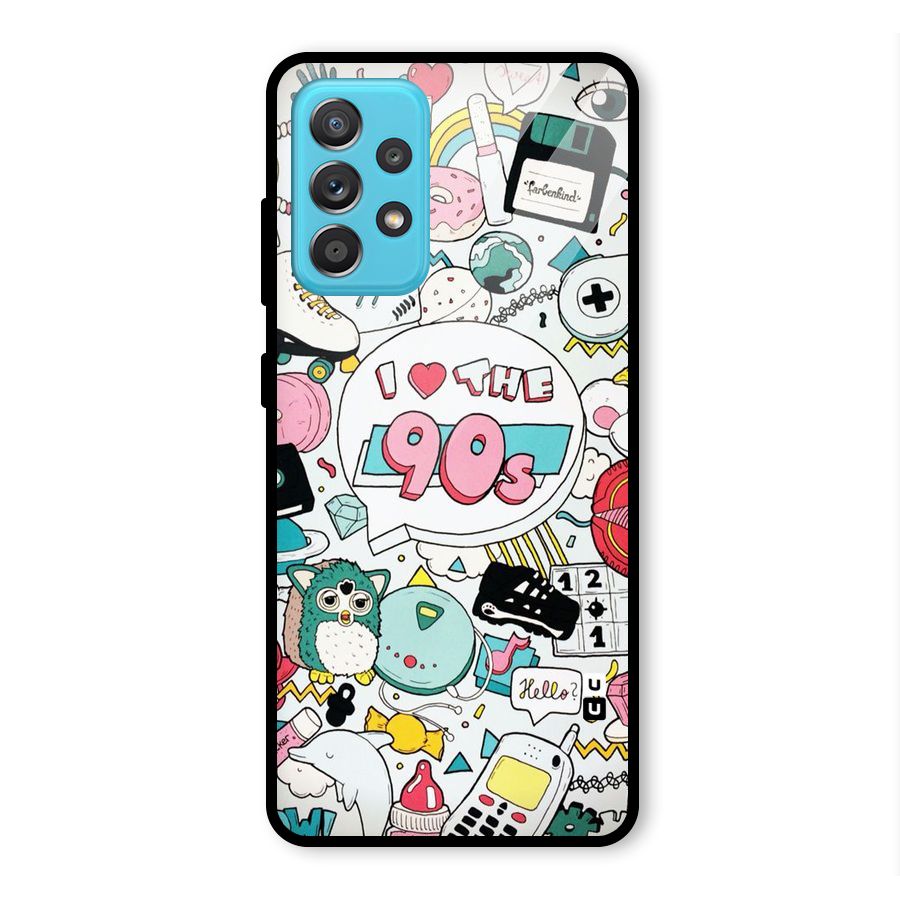 Heart 90s Glass Back Case for Galaxy A52