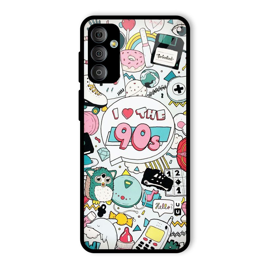 Heart 90s Glass Back Case for Galaxy F23