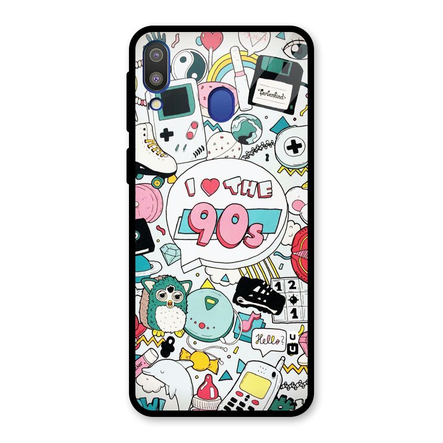 Heart 90s Glass Back Case for Galaxy M20
