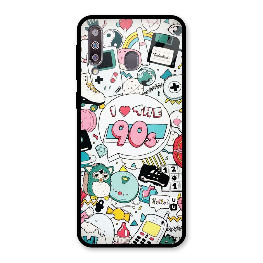 Heart 90s Glass Back Case for Galaxy M30