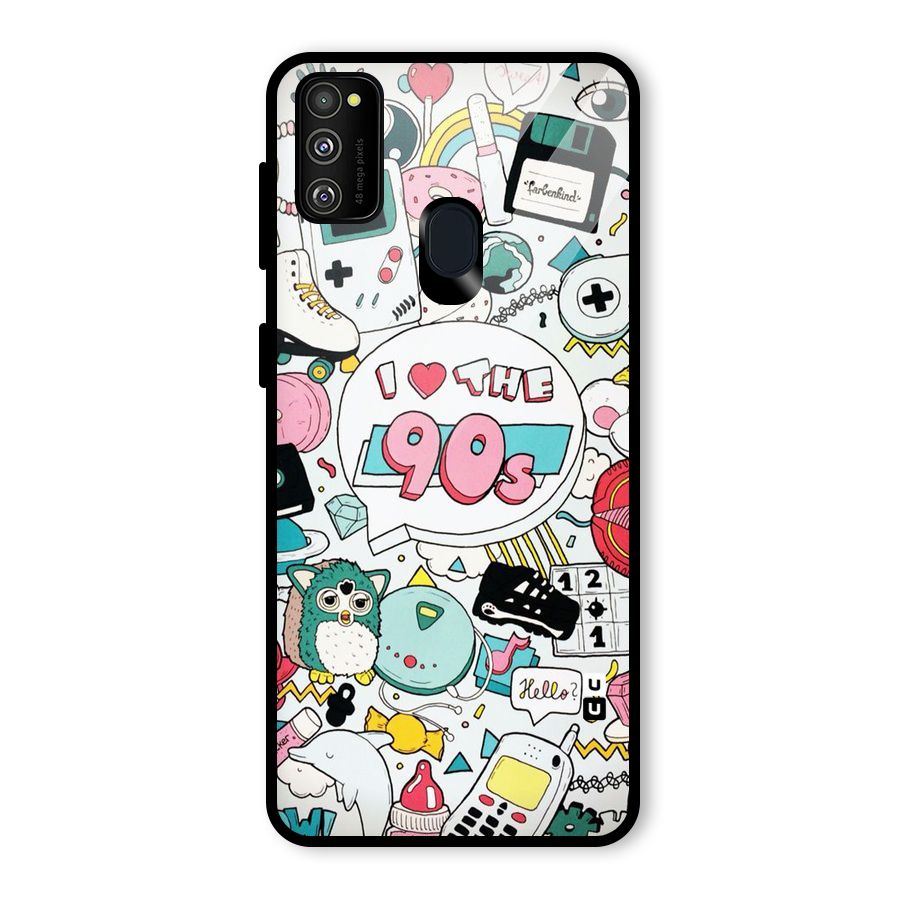 Heart 90s Glass Back Case for Galaxy M30s