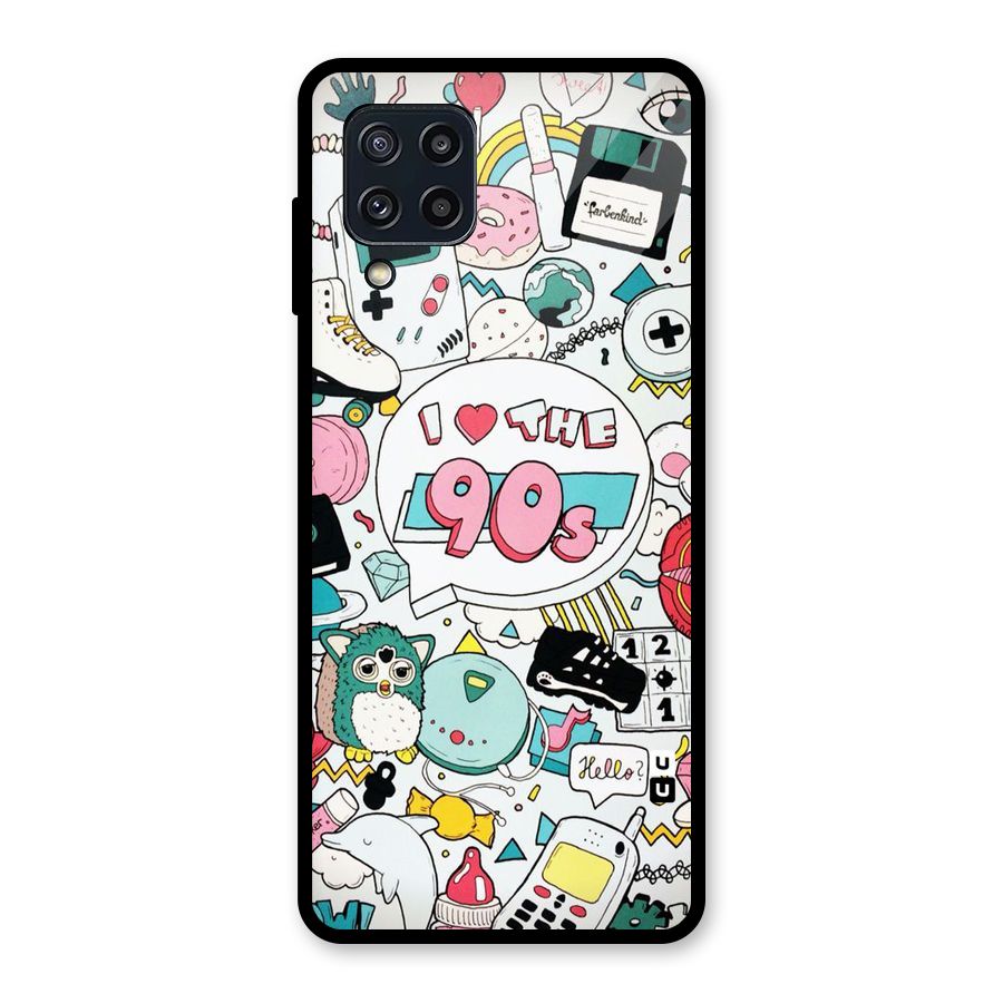 Heart 90s Glass Back Case for Galaxy M32