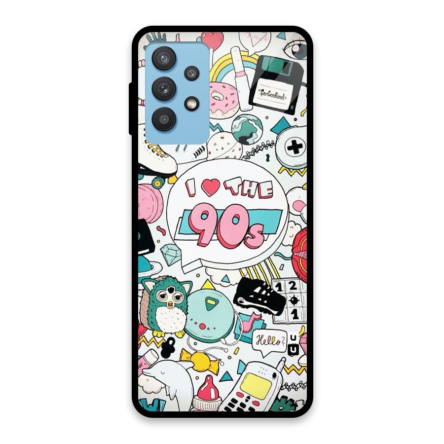 Heart 90s Glass Back Case for Galaxy M32 5G