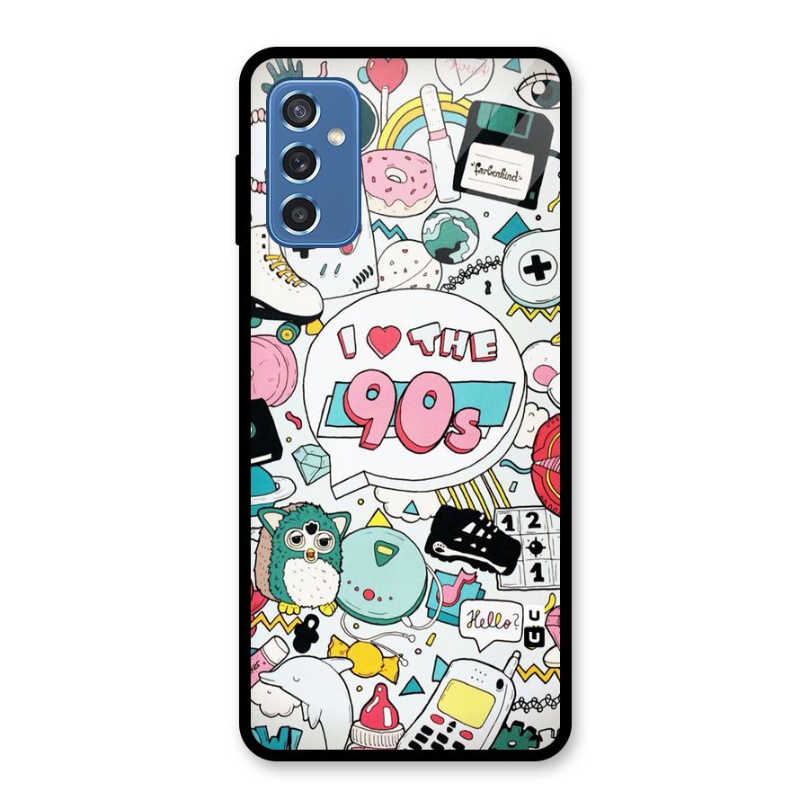 Heart 90s Glass Back Case for Galaxy M52 5G