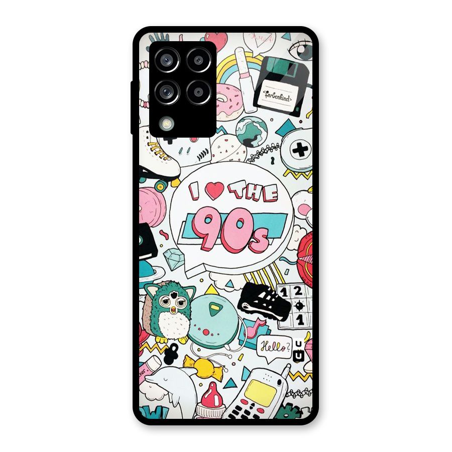 Heart 90s Glass Back Case for Galaxy M53 5G