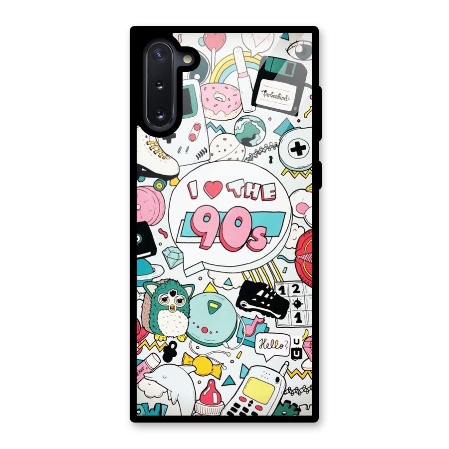 Heart 90s Glass Back Case for Galaxy Note 10