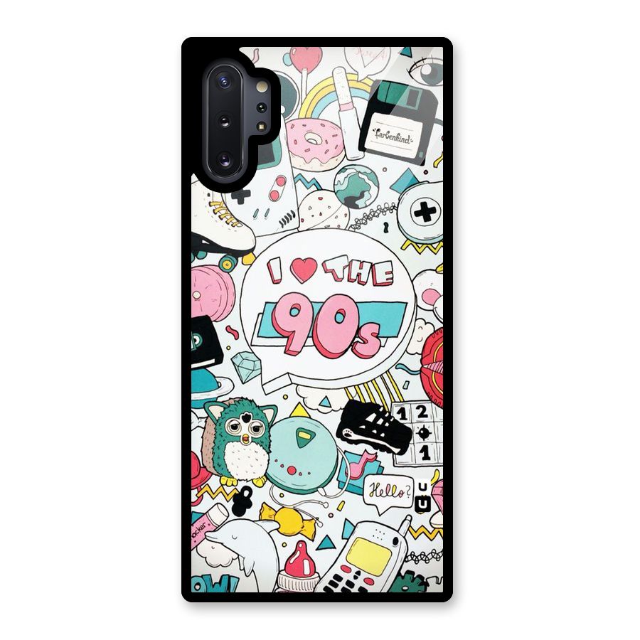 Heart 90s Glass Back Case for Galaxy Note 10 Plus