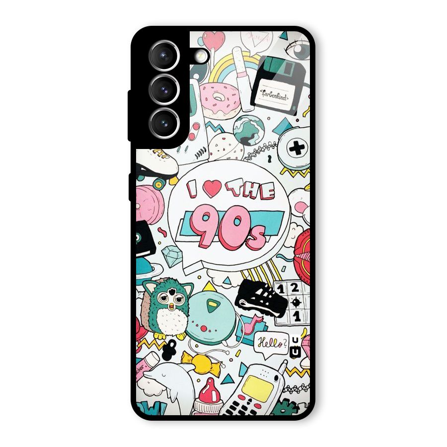 Heart 90s Glass Back Case for Galaxy S21 5G