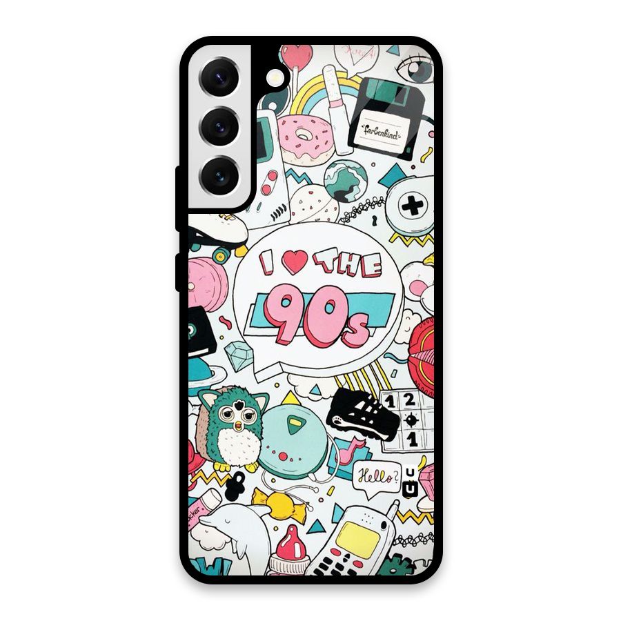 Heart 90s Glass Back Case for Galaxy S22 Plus 5G