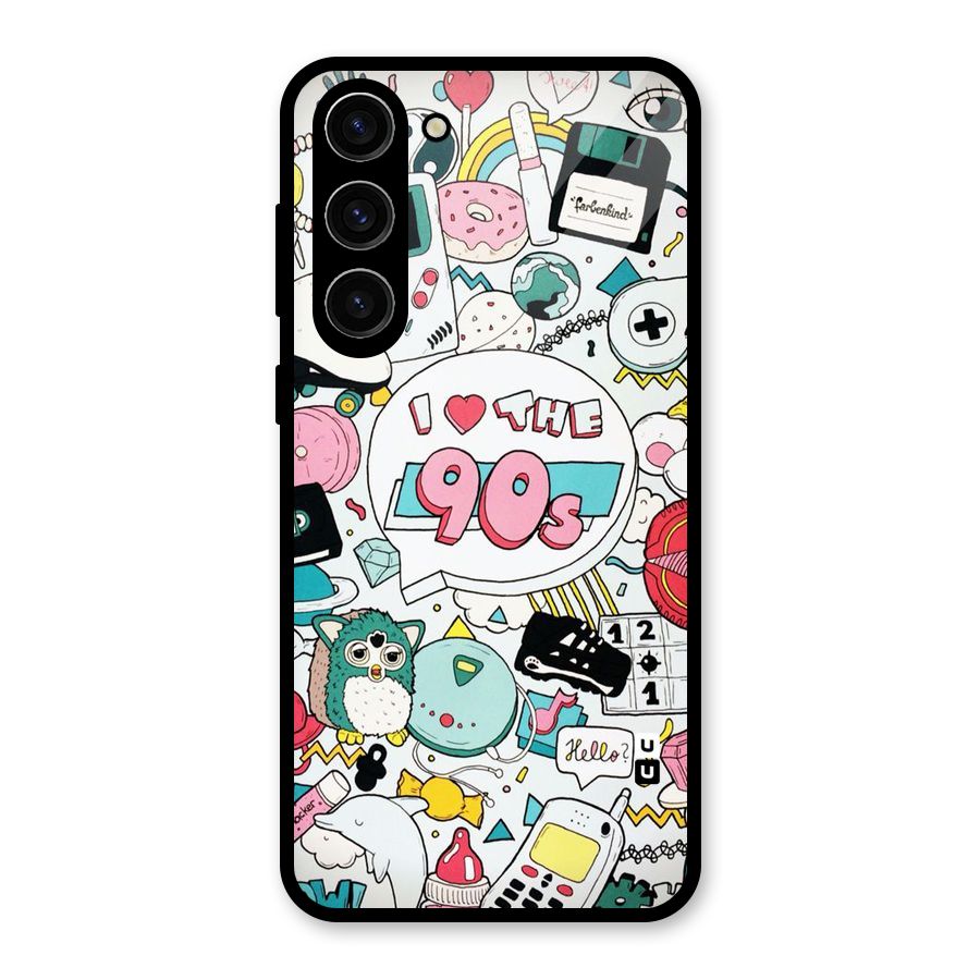 Heart 90s Glass Back Case for Galaxy S23 Plus