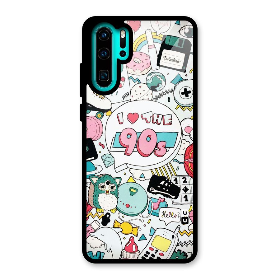 Heart 90s Glass Back Case for Huawei P30 Pro