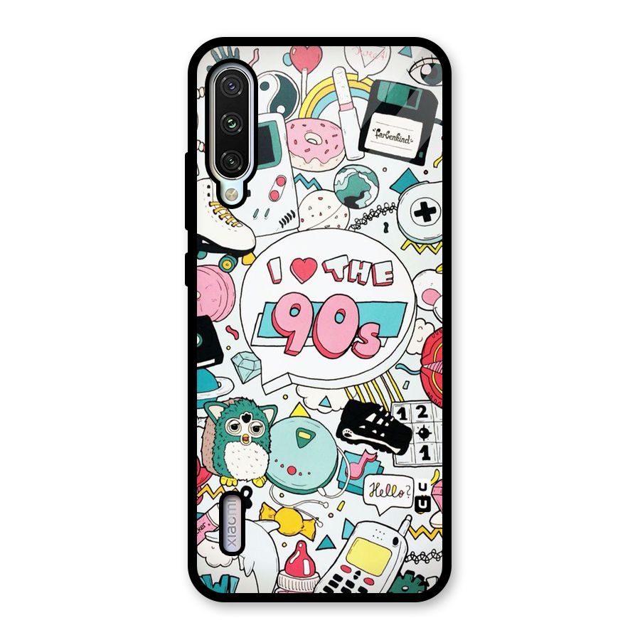 Heart 90s Glass Back Case for Mi A3