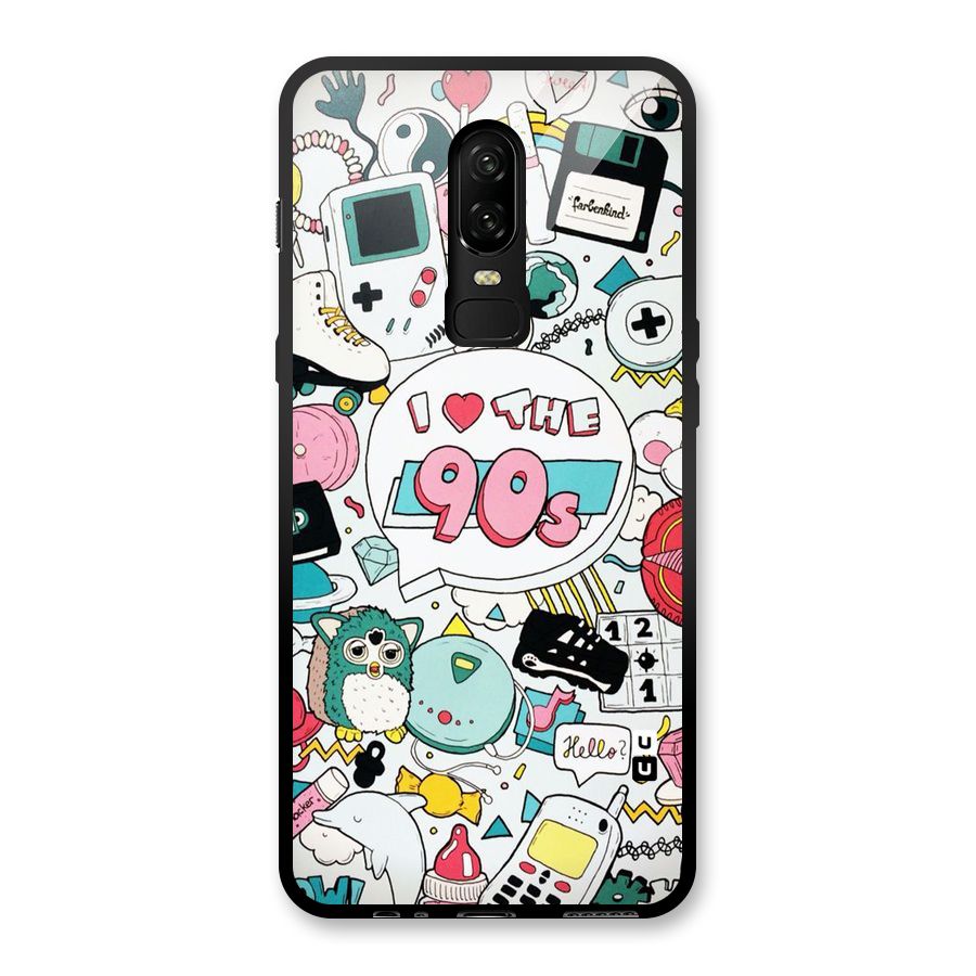 Heart 90s Glass Back Case for OnePlus 6