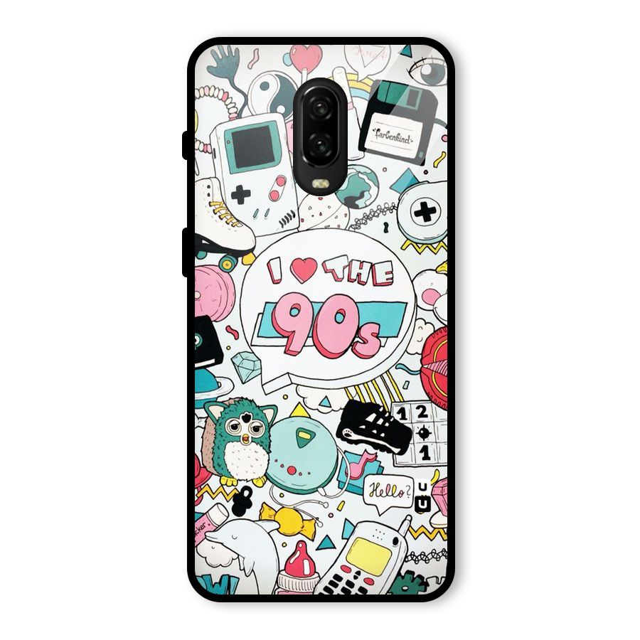 Heart 90s Glass Back Case for OnePlus 6T