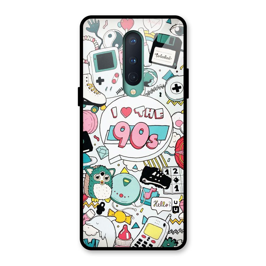 Heart 90s Glass Back Case for OnePlus 8