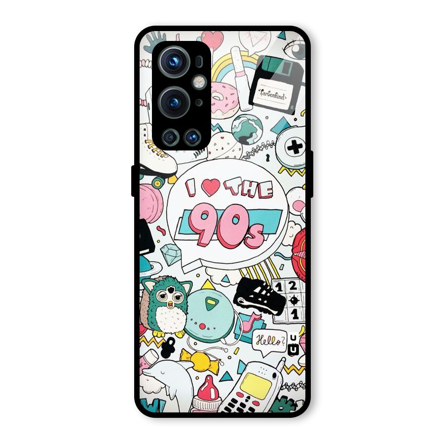 Heart 90s Glass Back Case for OnePlus 9 Pro