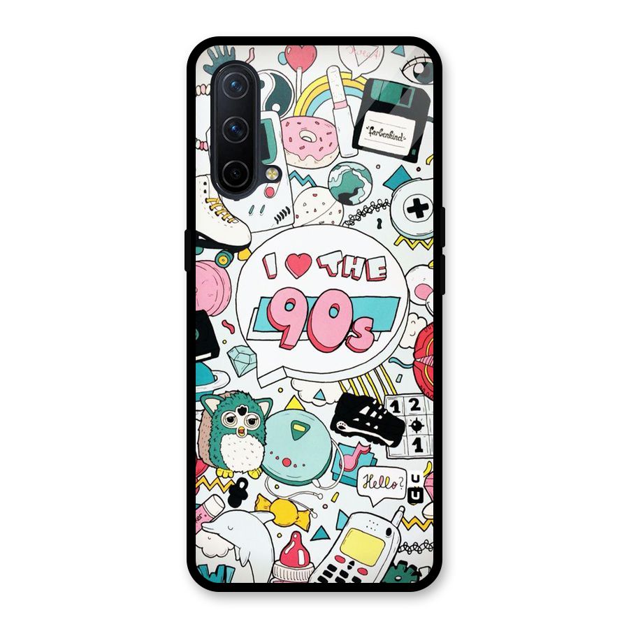 Heart 90s Glass Back Case for OnePlus Nord CE 5G