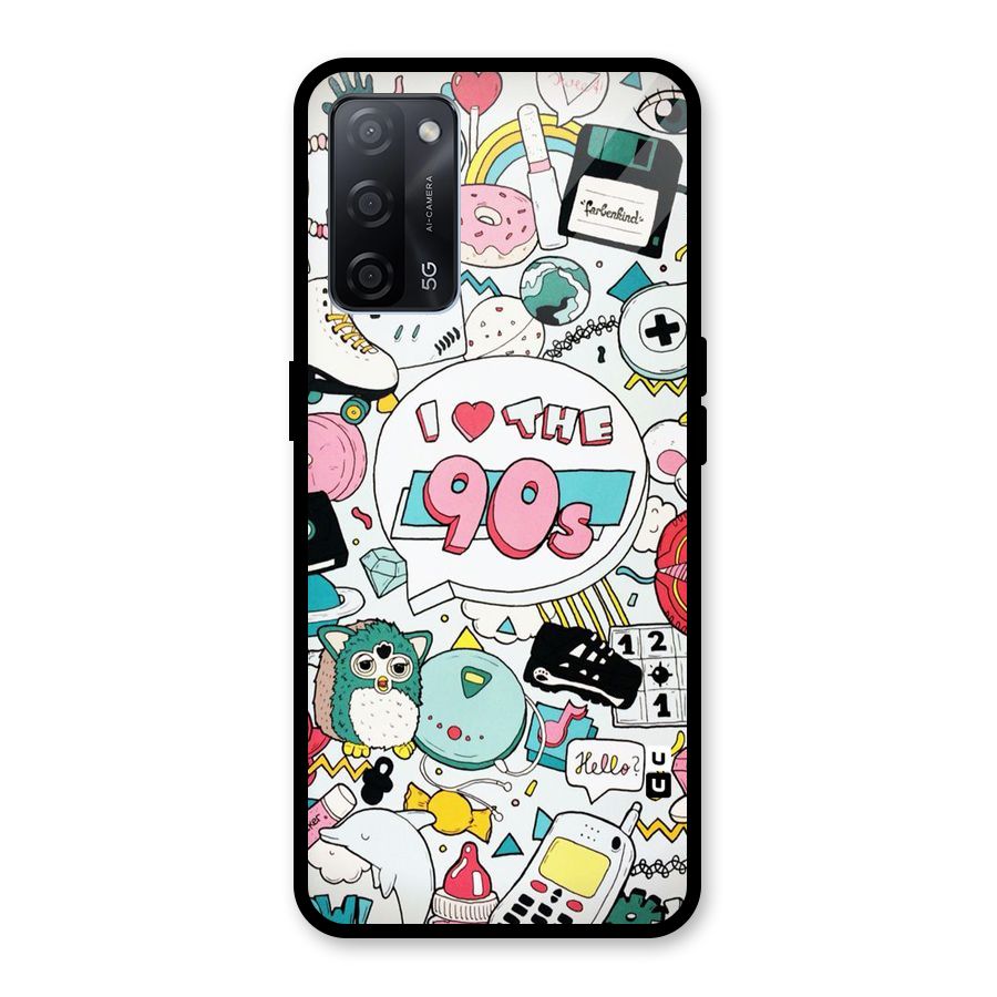 Heart 90s Glass Back Case for Oppo A53s 5G