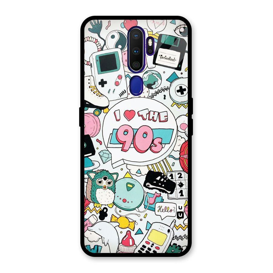 Heart 90s Glass Back Case for Oppo A9 (2020)
