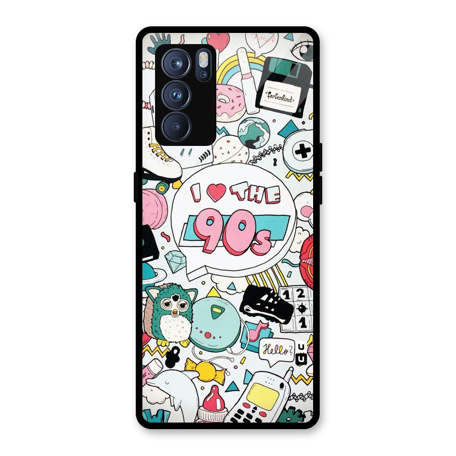 Heart 90s Glass Back Case for Oppo Reno6 Pro 5G