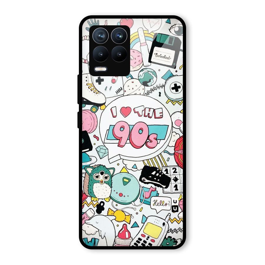 Heart 90s Glass Back Case for Realme 8