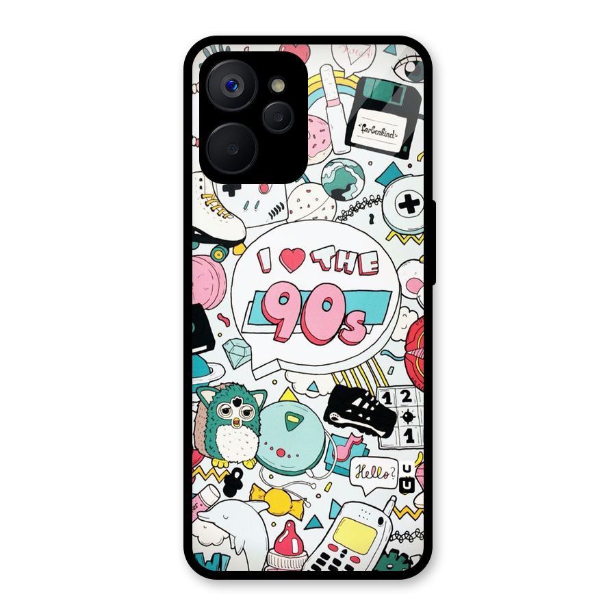 Heart 90s Glass Back Case for Realme 9i 5G