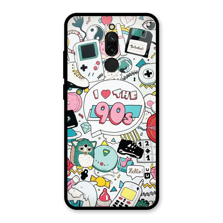 Heart 90s Glass Back Case for Redmi 8