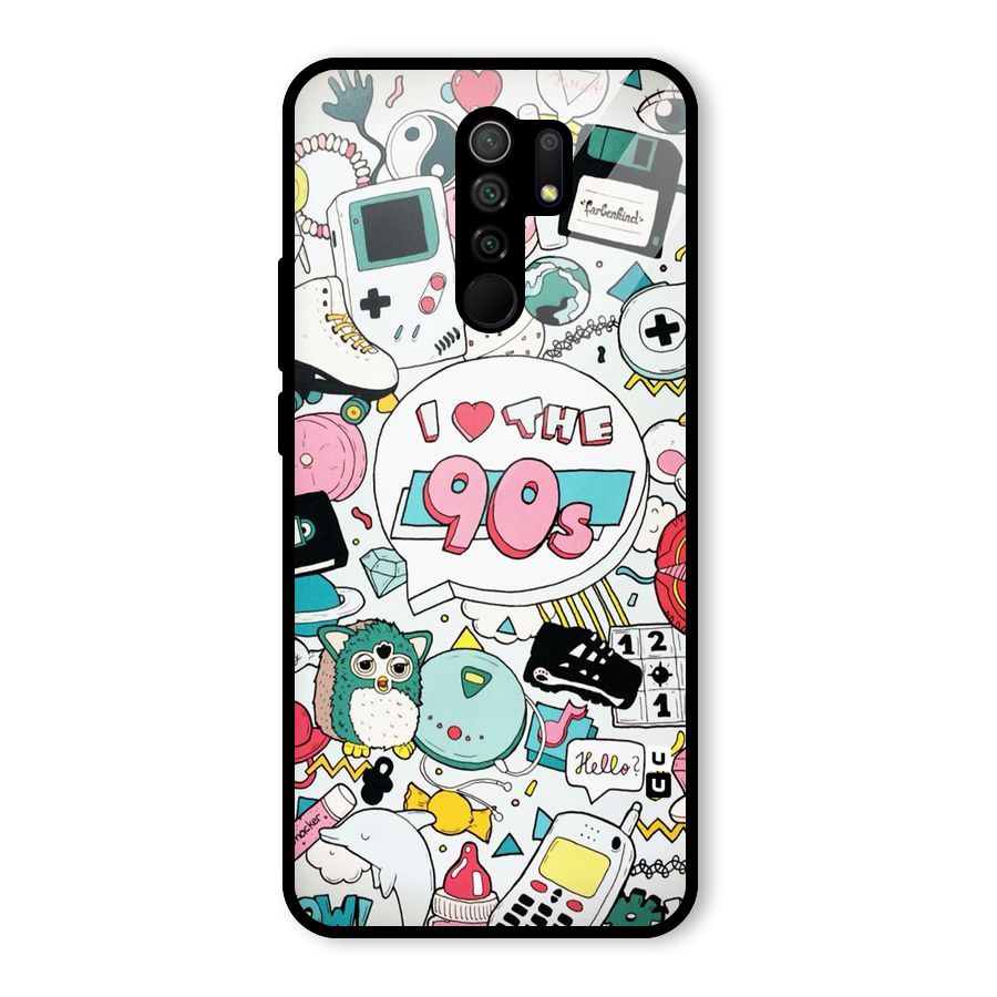 Heart 90s Glass Back Case for Redmi 9 Prime