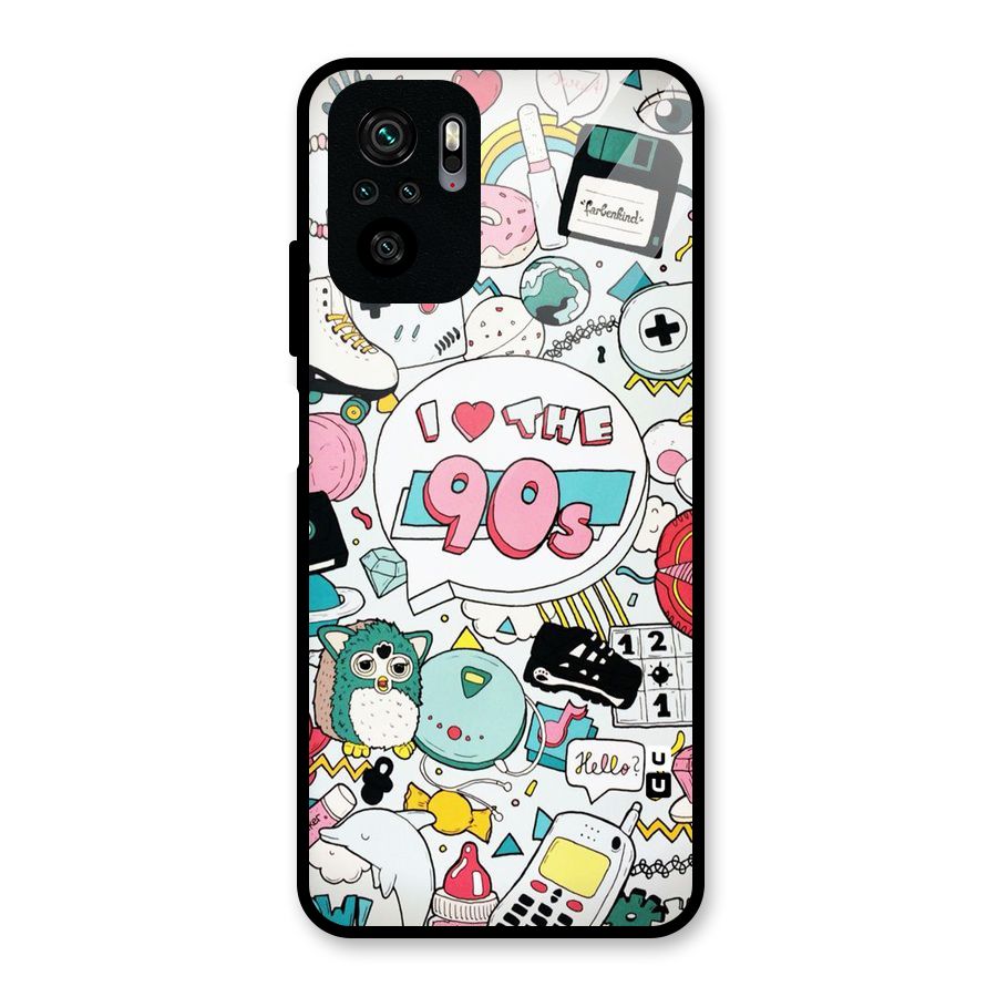 Heart 90s Glass Back Case for Redmi Note 10S