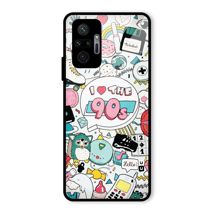 Heart 90s Glass Back Case for Redmi Note 10 Pro Max