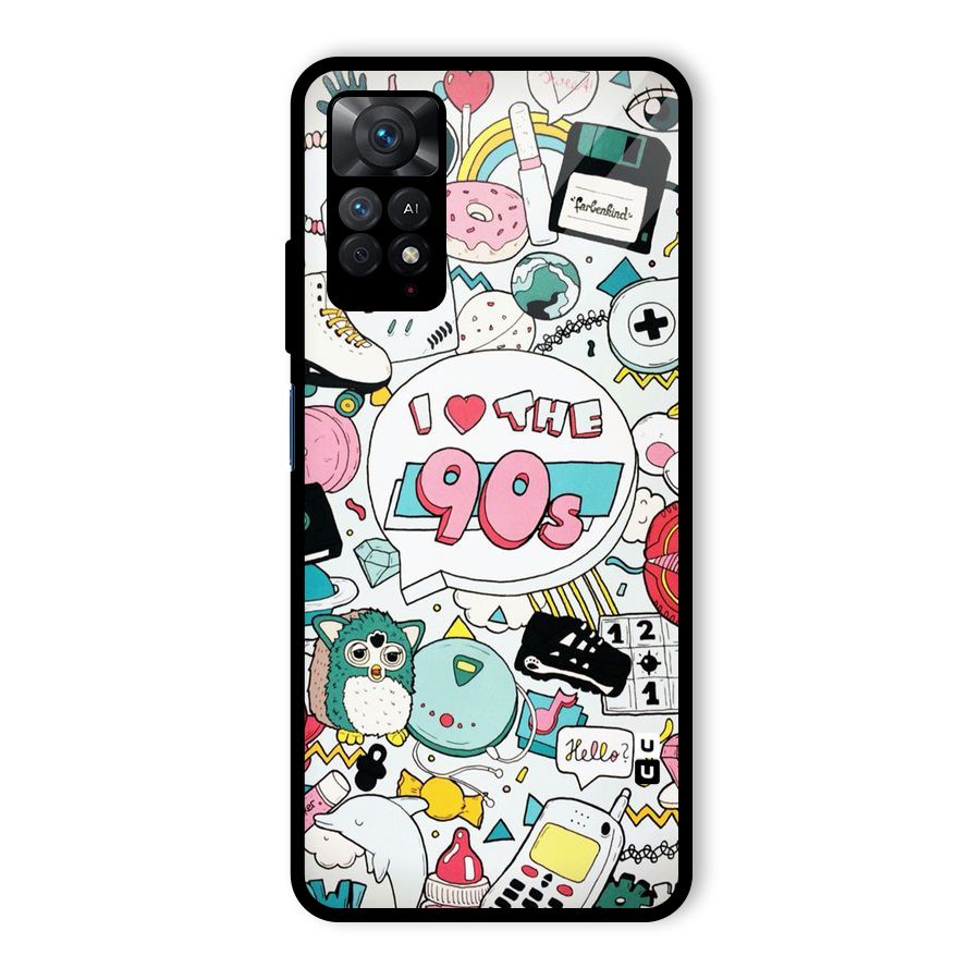 Heart 90s Glass Back Case for Redmi Note 11 Pro