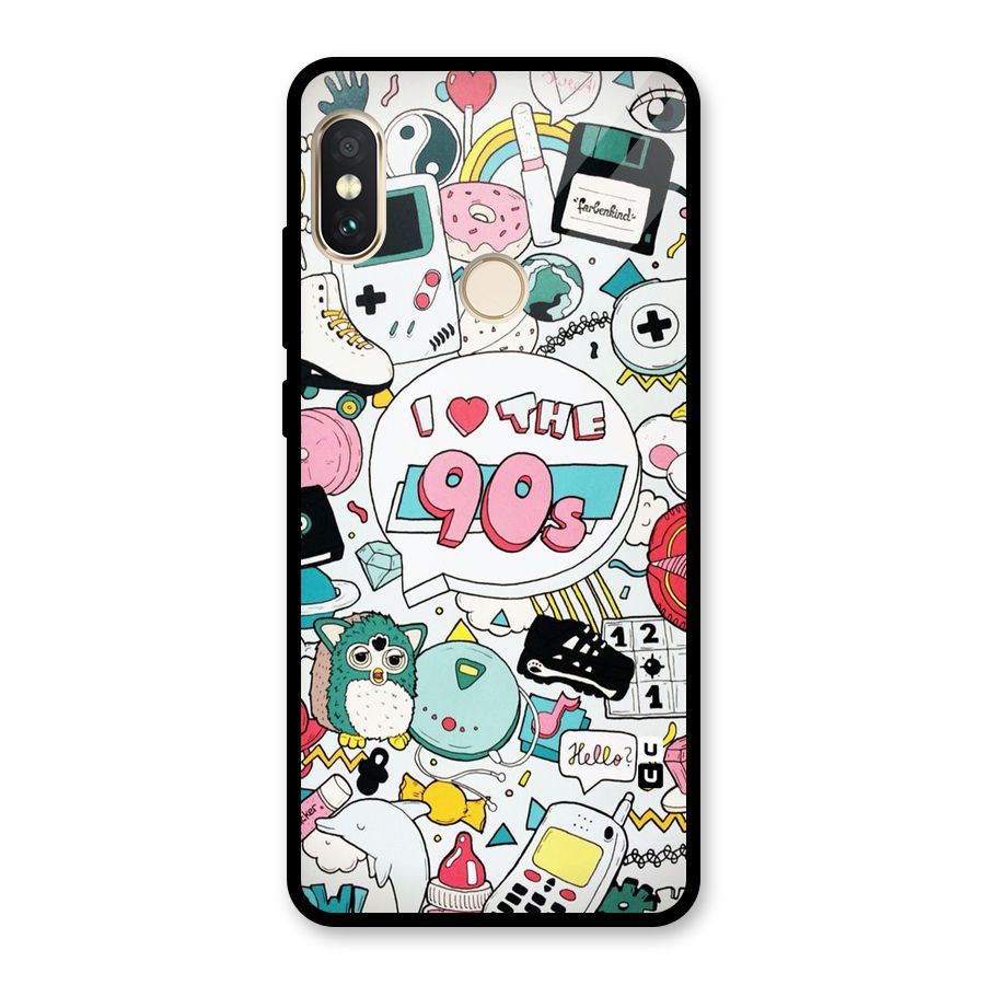 Heart 90s Glass Back Case for Redmi Note 5 Pro