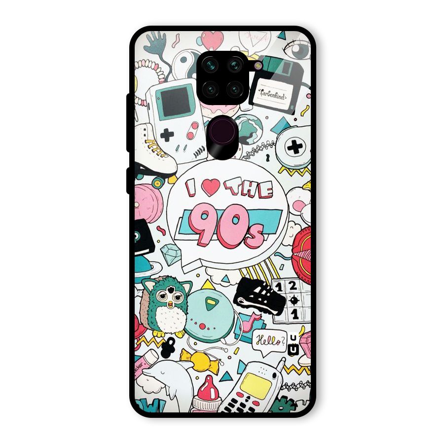Heart 90s Glass Back Case for Redmi Note 9