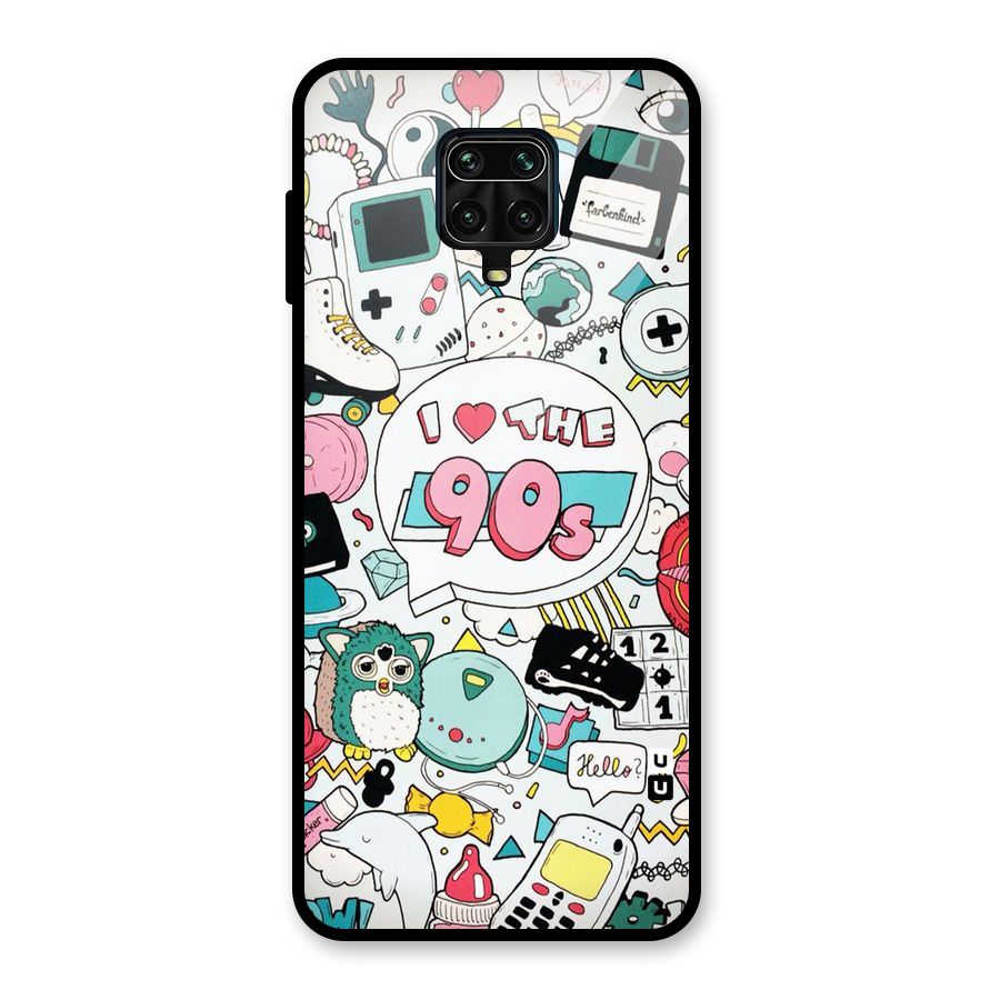 Heart 90s Glass Back Case for Redmi Note 9 Pro