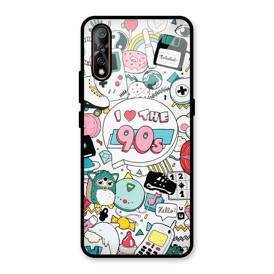 Heart 90s Glass Back Case for Vivo S1